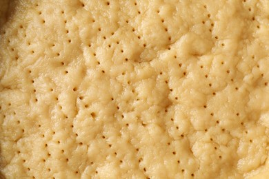 Making shortcrust pastry. Raw dough as background, top view