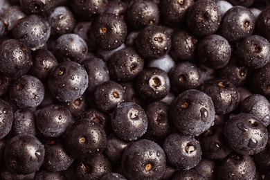 Photo of Fresh acai berries as background