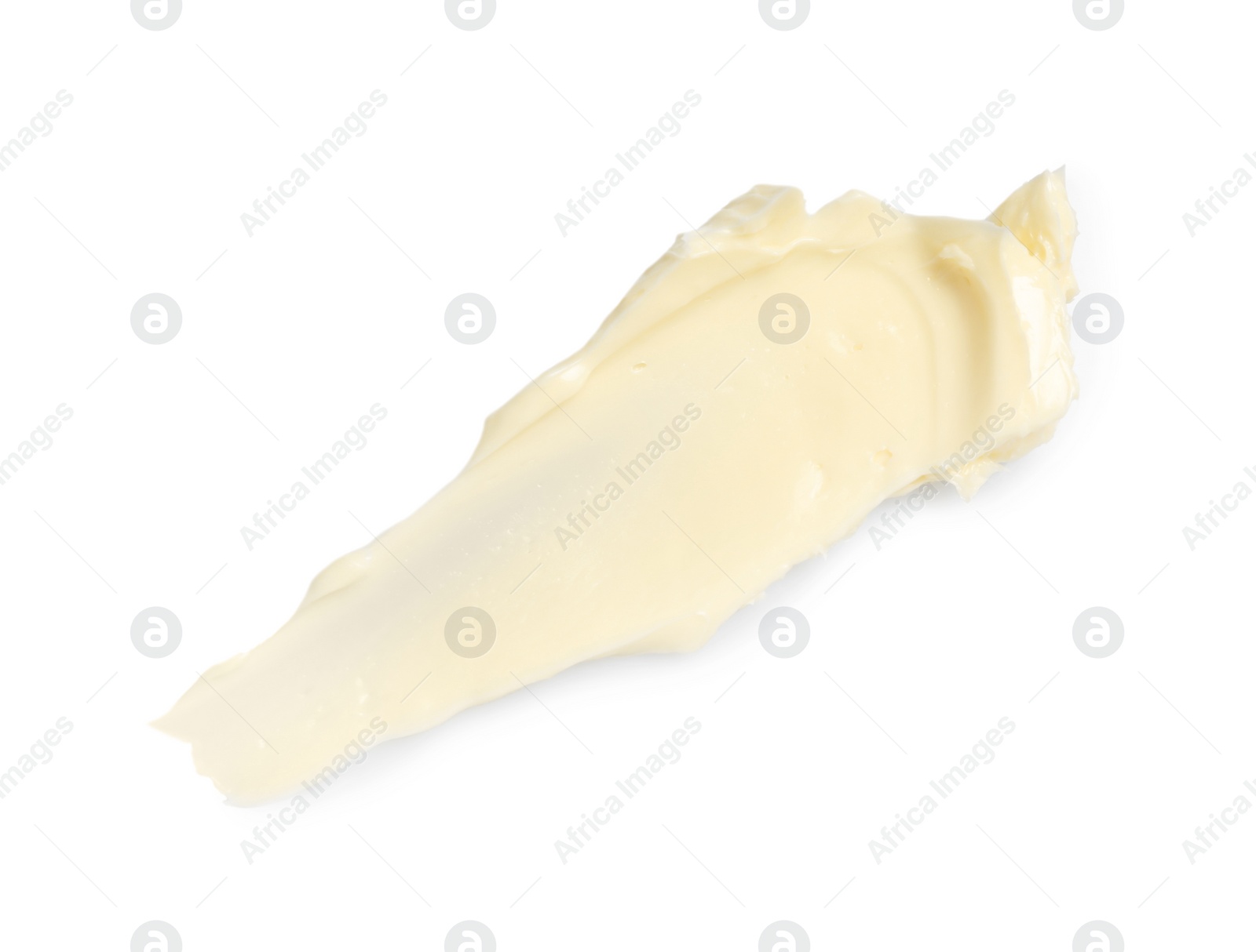 Photo of Tasty butter on white background, top view