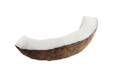 Photo of Piece of ripe coconut isolated on white