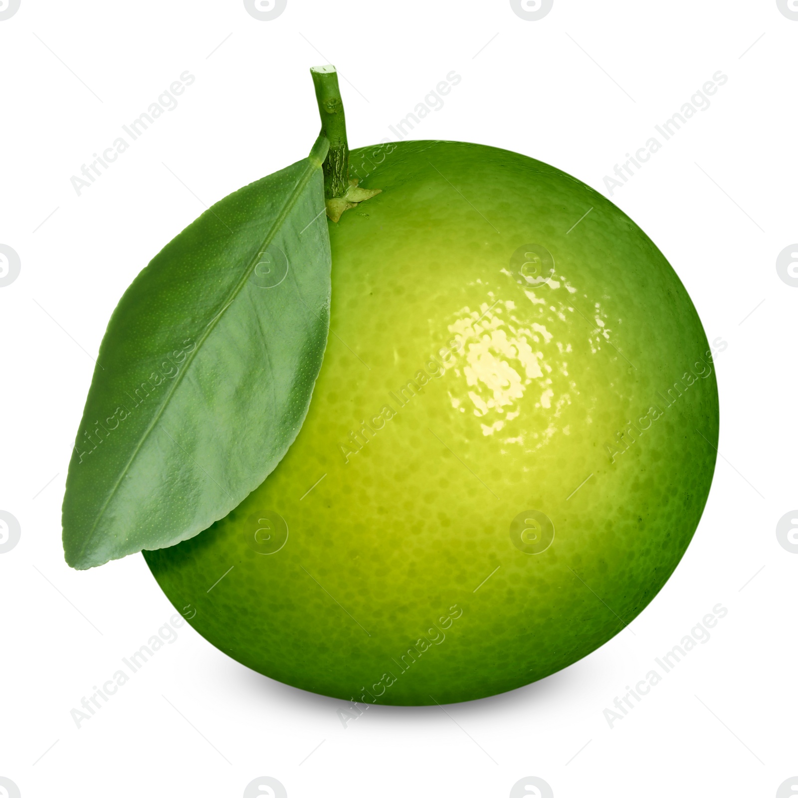 Image of Fresh ripe green tangerine isolated on white