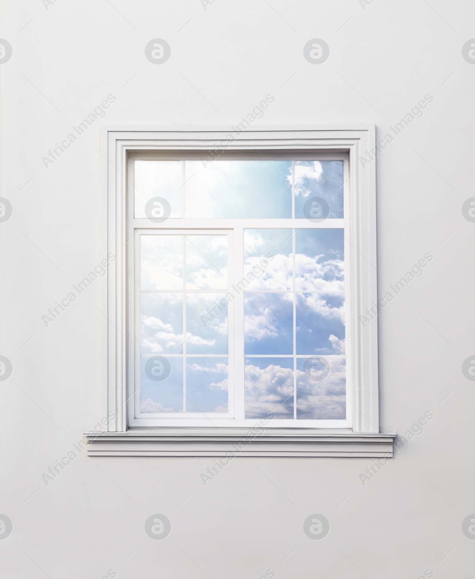 Photo of White wall of modern building with window