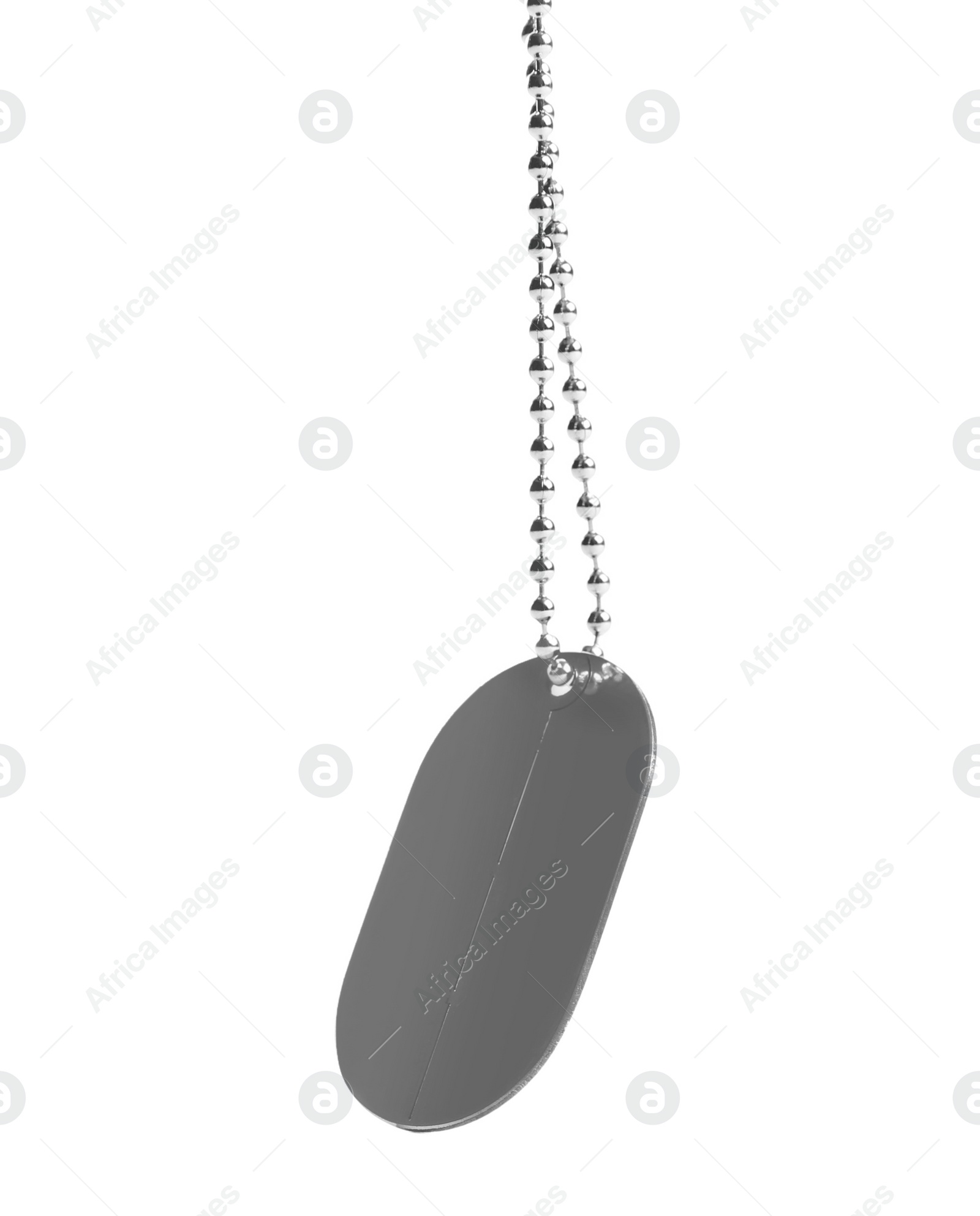 Photo of Blank military ID tag isolated on white