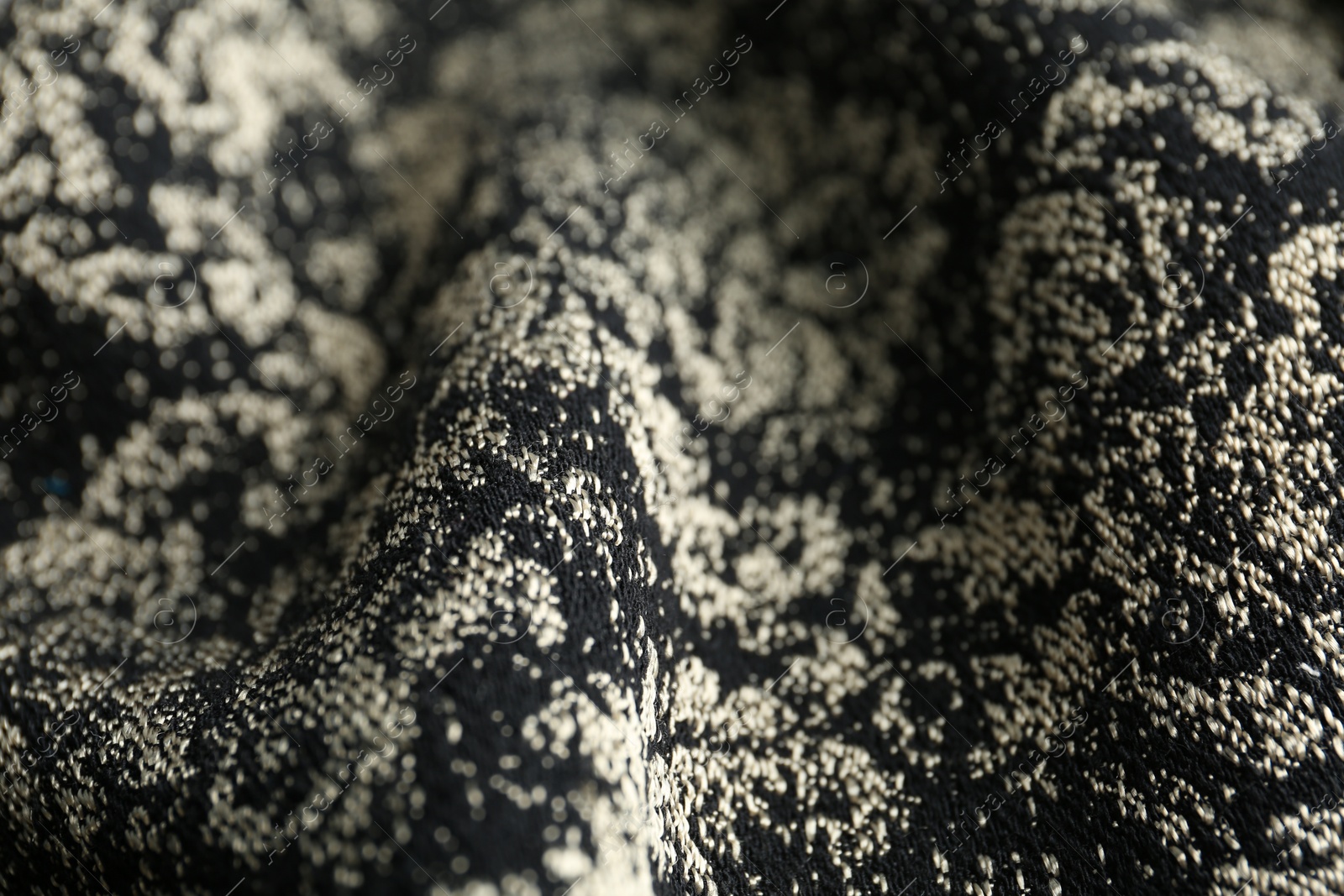 Photo of Texture of beautiful fabric with stylish pattern as background, closeup