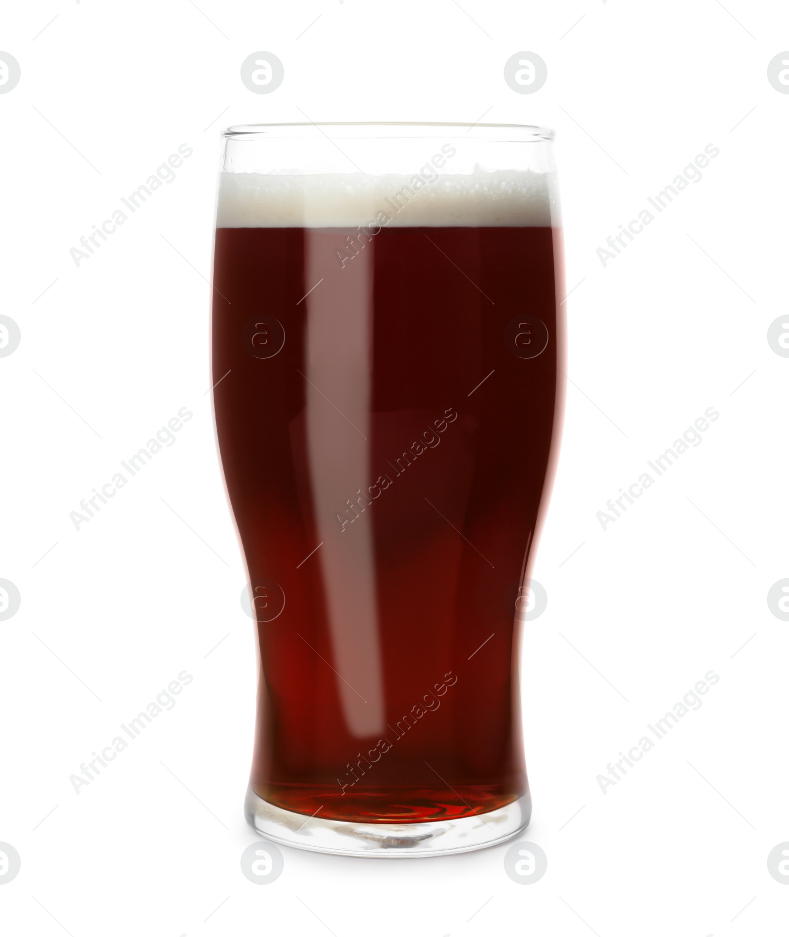 Photo of Glass of delicious kvass isolated on white