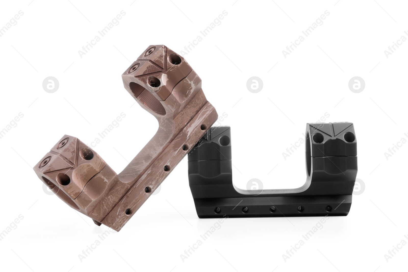 Photo of Quick disconnect sniper cantilever scope mounts on white background