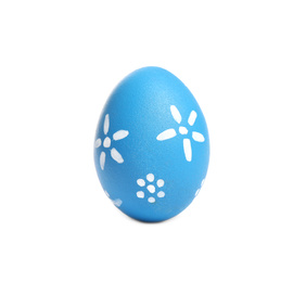 Photo of Blue egg for Easter celebration isolated on white