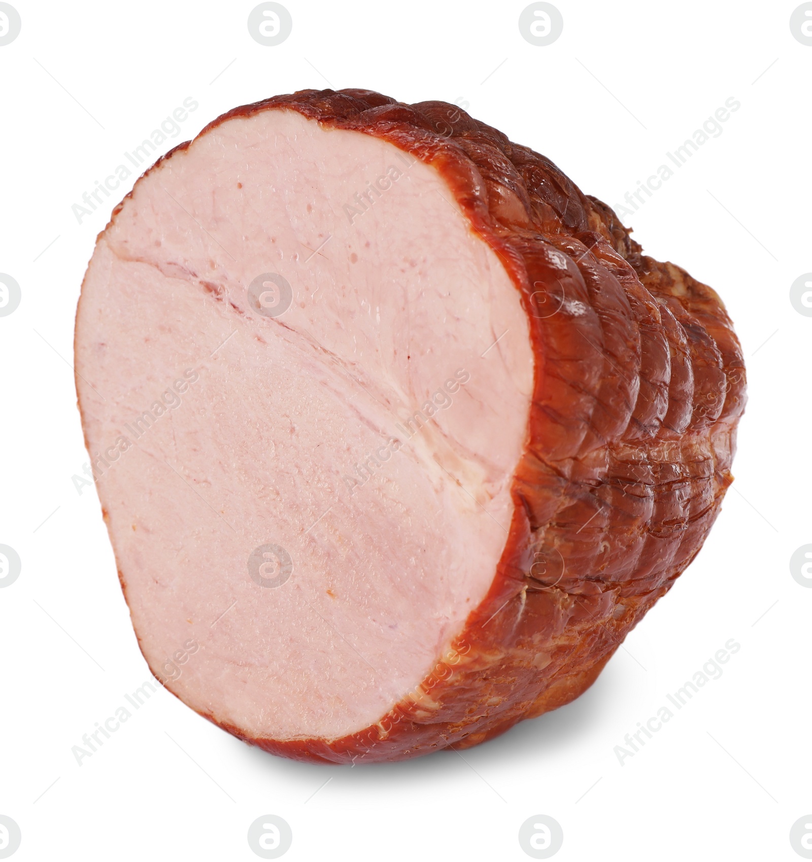 Photo of Piece of delicious ham isolated on white