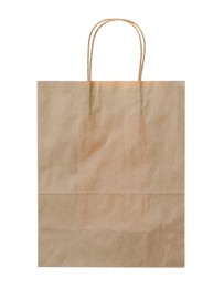 Kraft shopping paper bag isolated on white