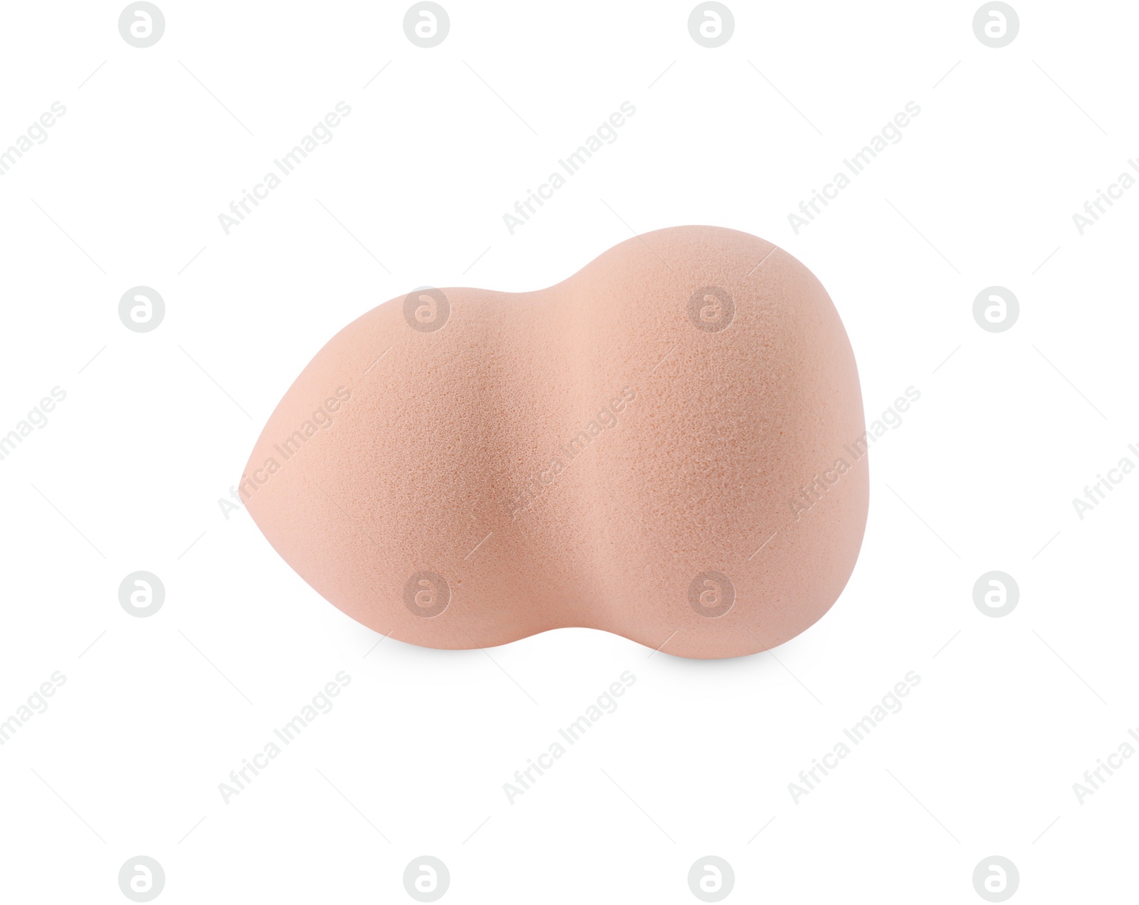 Photo of One beige makeup sponge isolated on white