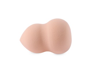 One beige makeup sponge isolated on white