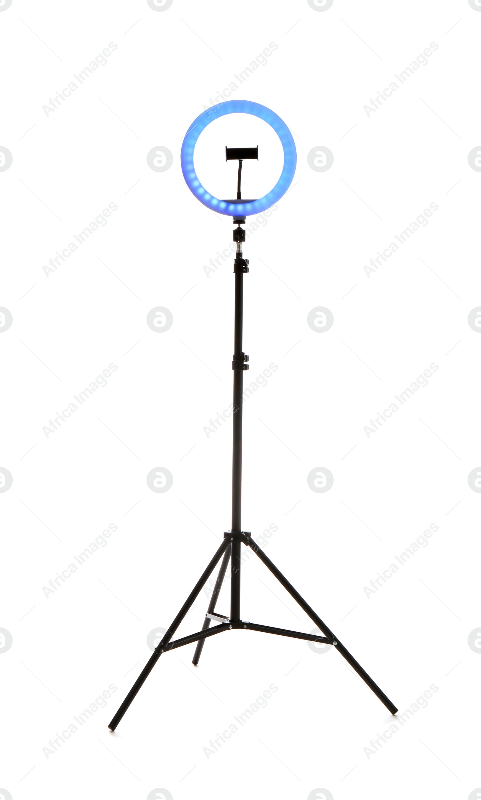 Photo of Tripod with ring light isolated on white