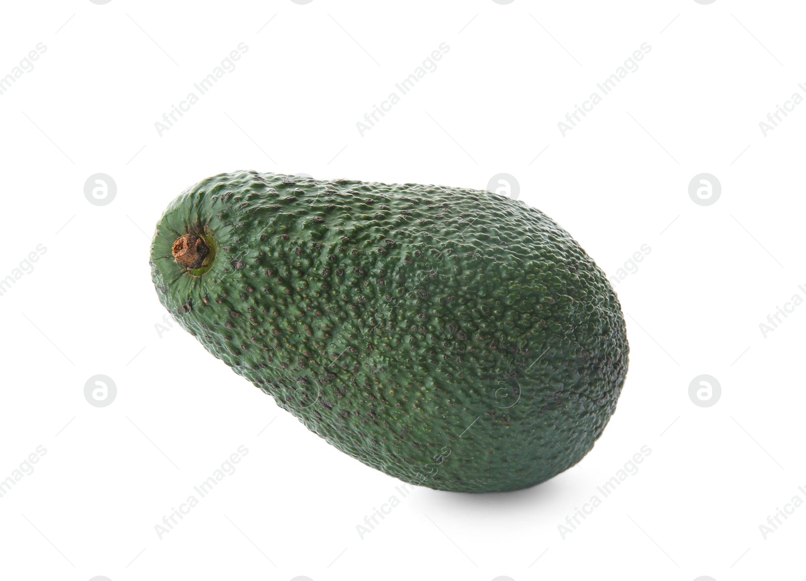 Photo of Ripe avocado on white background. Tropical fruit