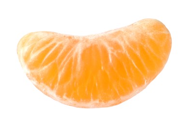 Piece of fresh ripe tangerine isolated on white