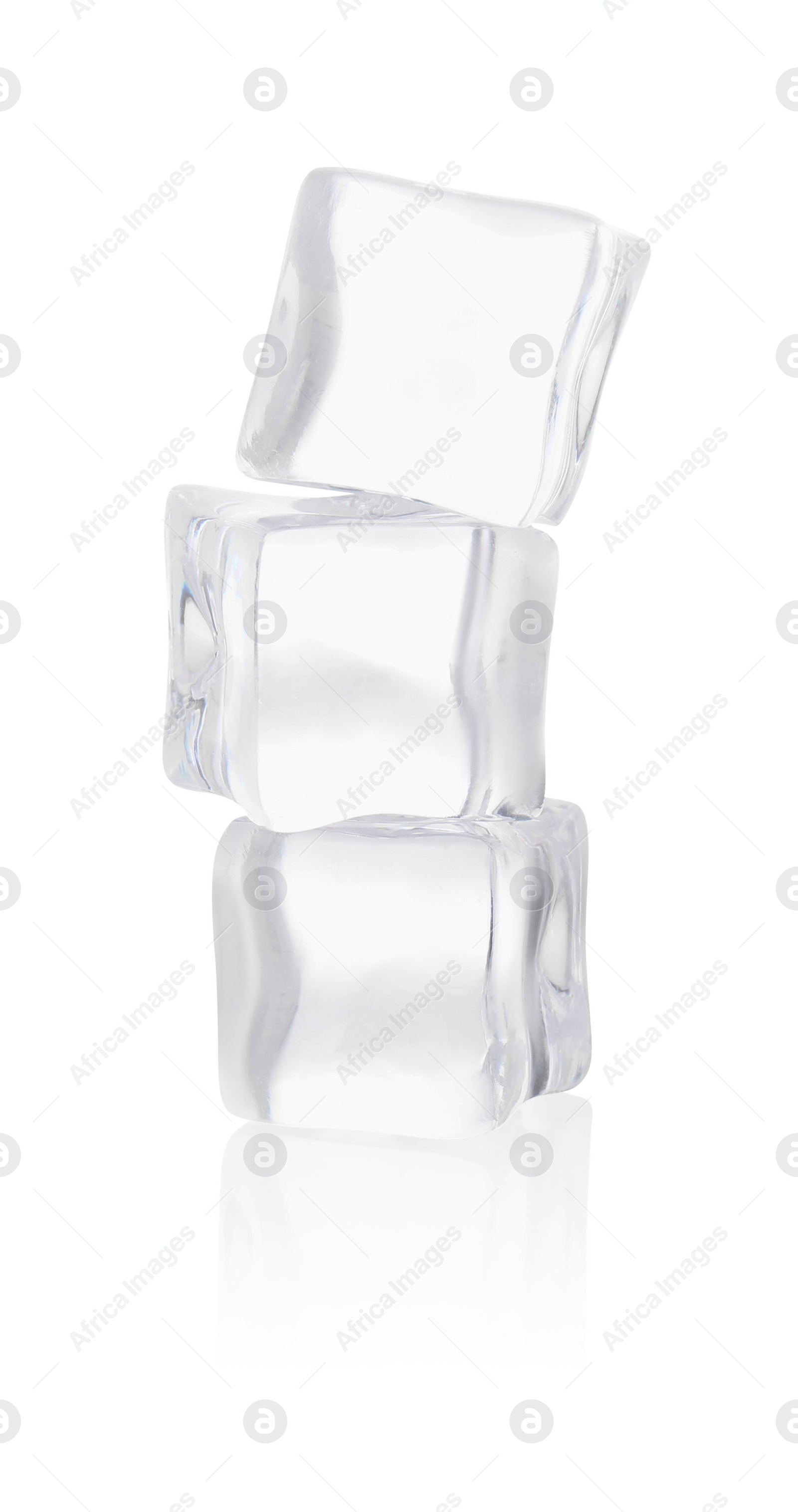 Photo of Crystal clear ice cubes isolated on white