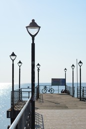 Beautiful view of pier and sea on sunny day