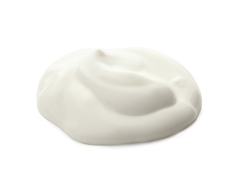 Photo of Yummy yogurt on white background