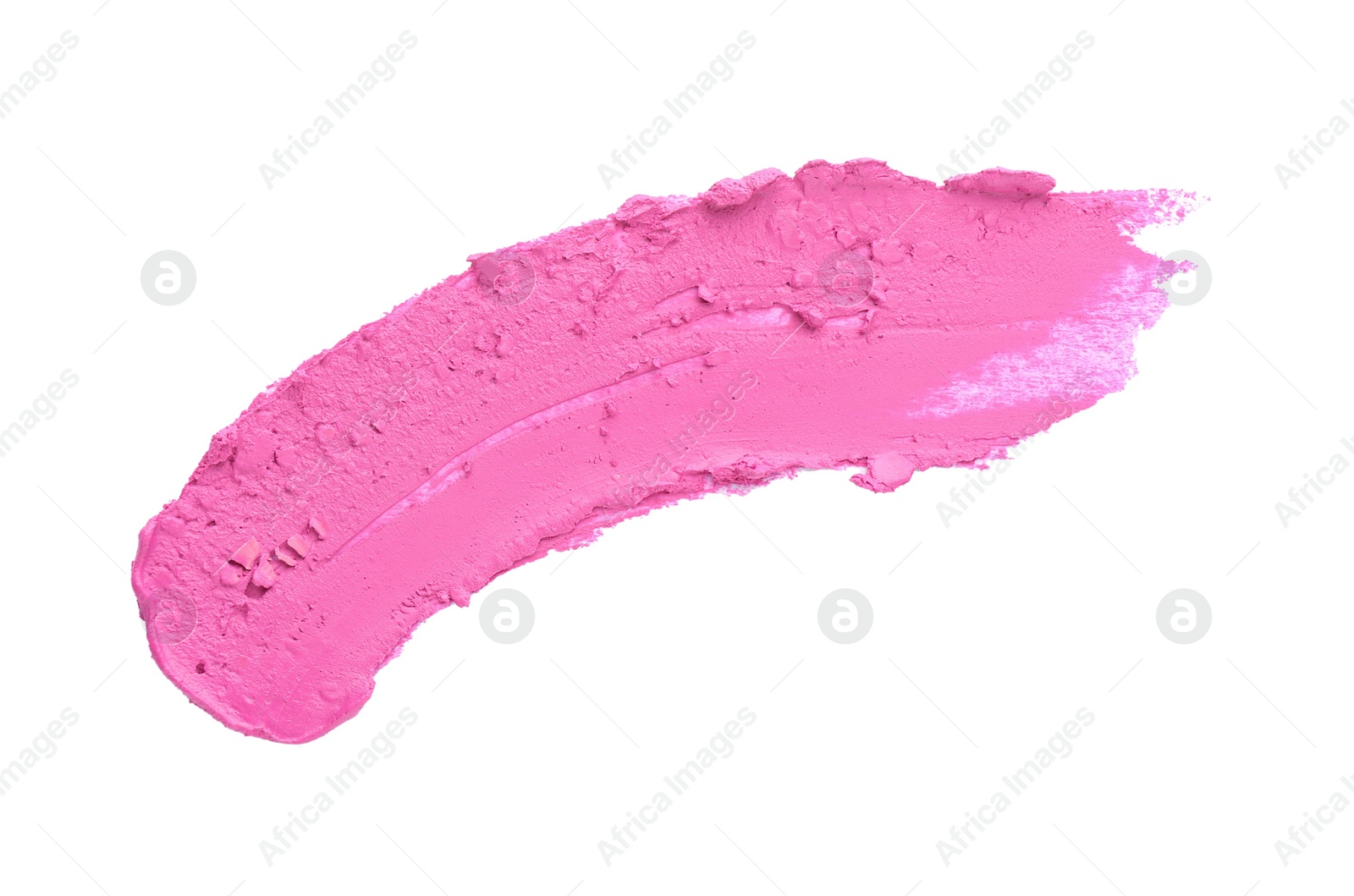 Photo of Swatch of lipstick isolated on white, top view