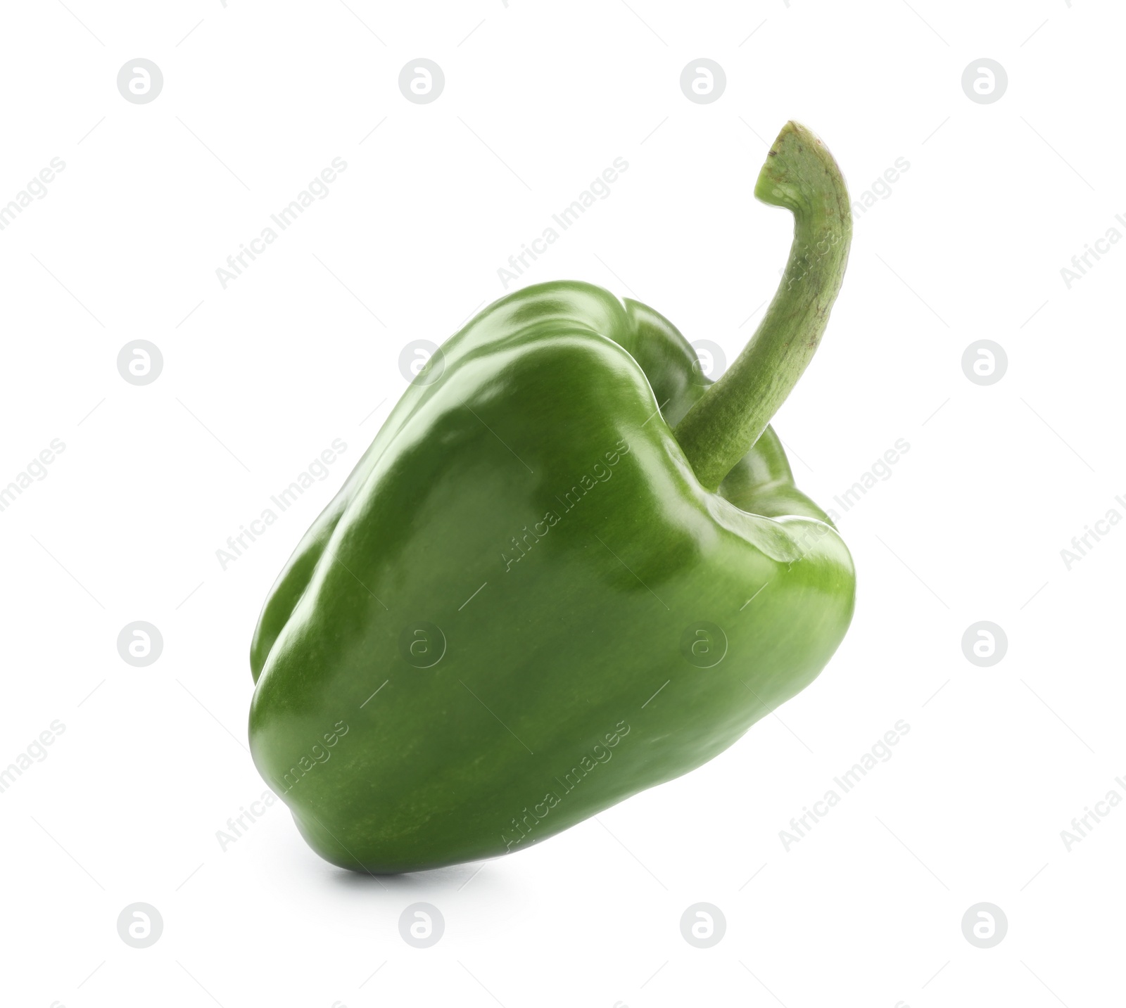 Photo of Ripe green bell pepper on white background