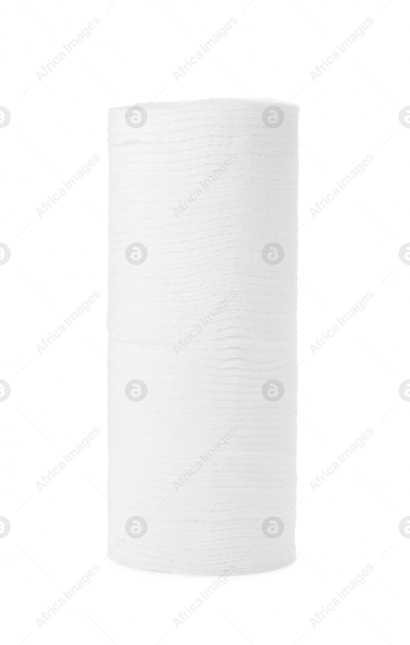 Photo of Stack of soft clean cotton pads isolated on white