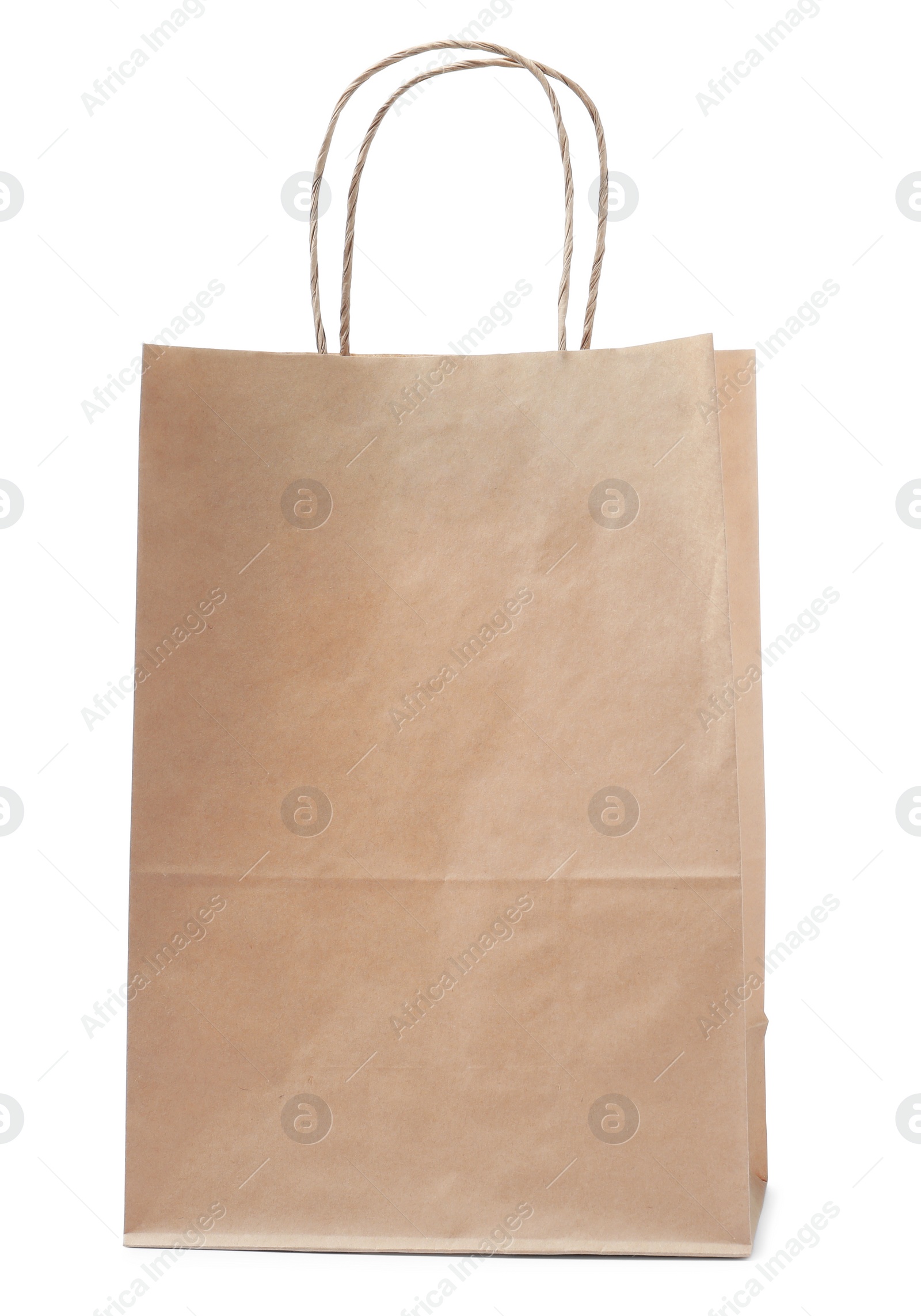 Photo of Empty shopping paper bag isolated on white