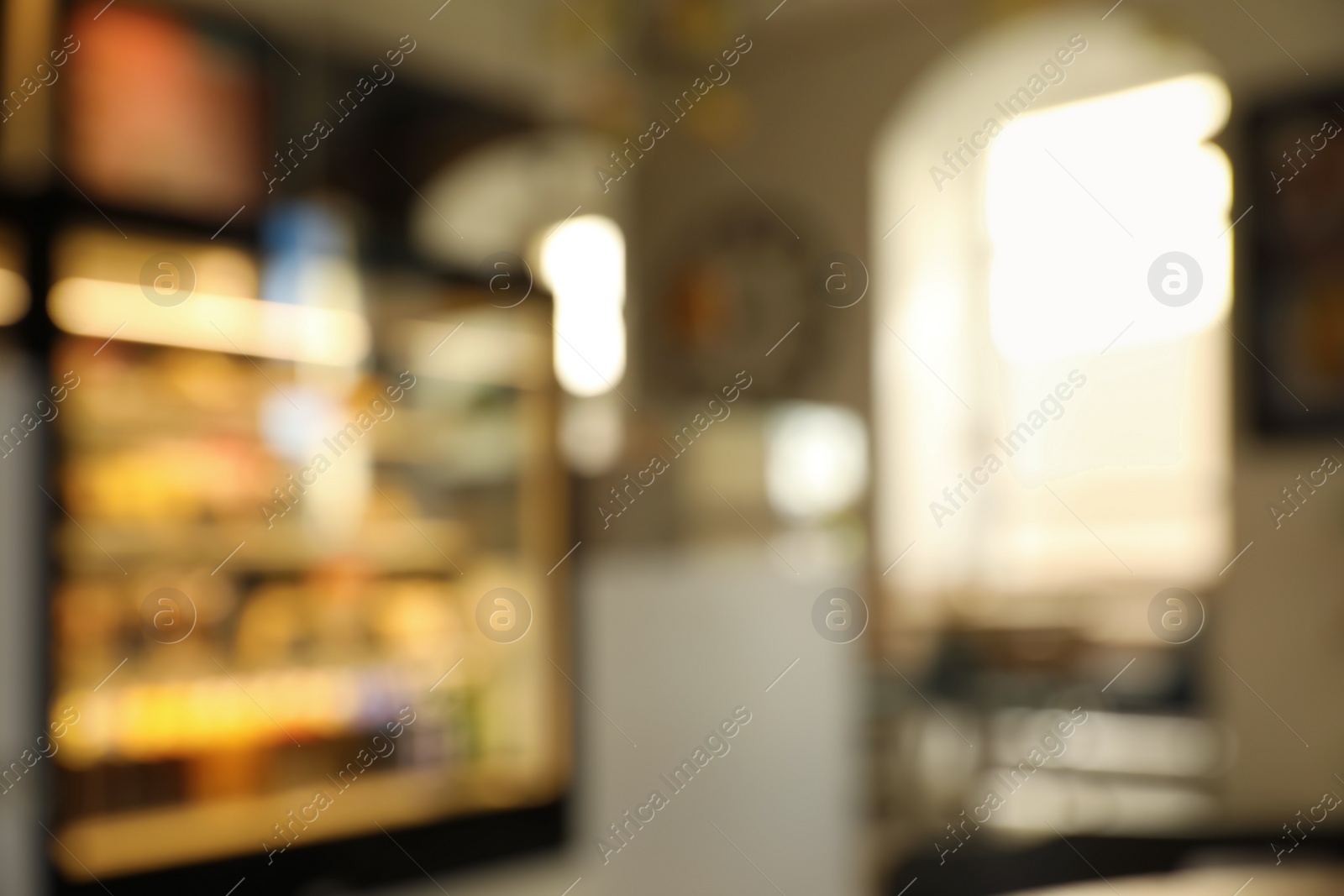 Photo of Blurred view of stylish modern cafe interior