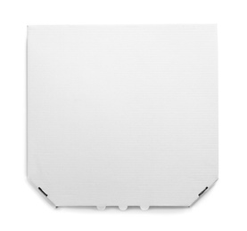 Photo of Mockup of cardboard pizza box on white background