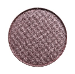 Photo of Brown eye shadow on white background, top view. Decorative cosmetics