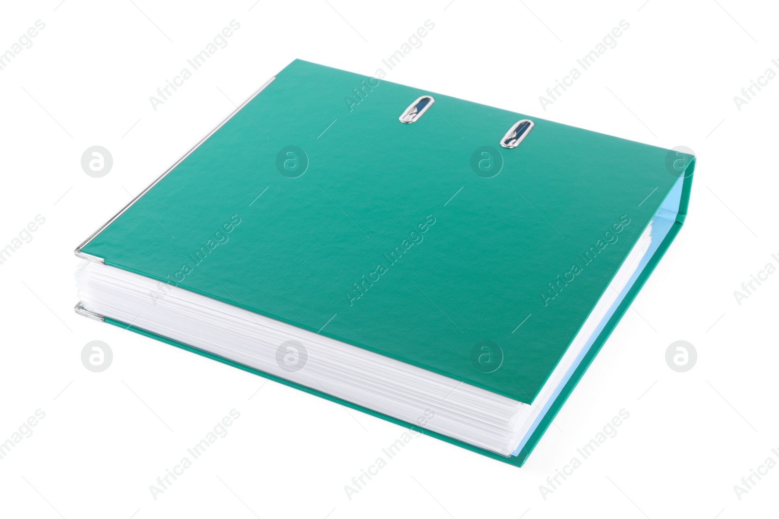 Photo of One green office folder isolated on white