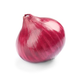 Photo of Ripe red onion on white background