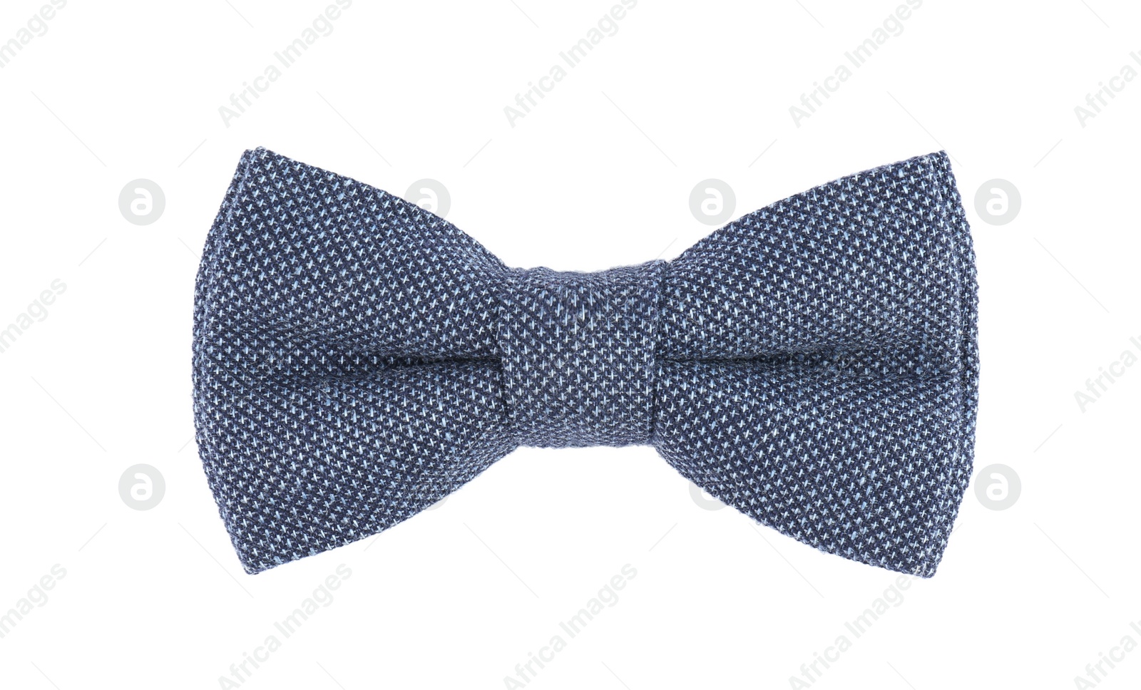 Photo of Stylish blue bow tie isolated on white