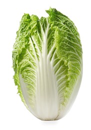 Photo of Fresh tasty Chinese cabbage isolated on white