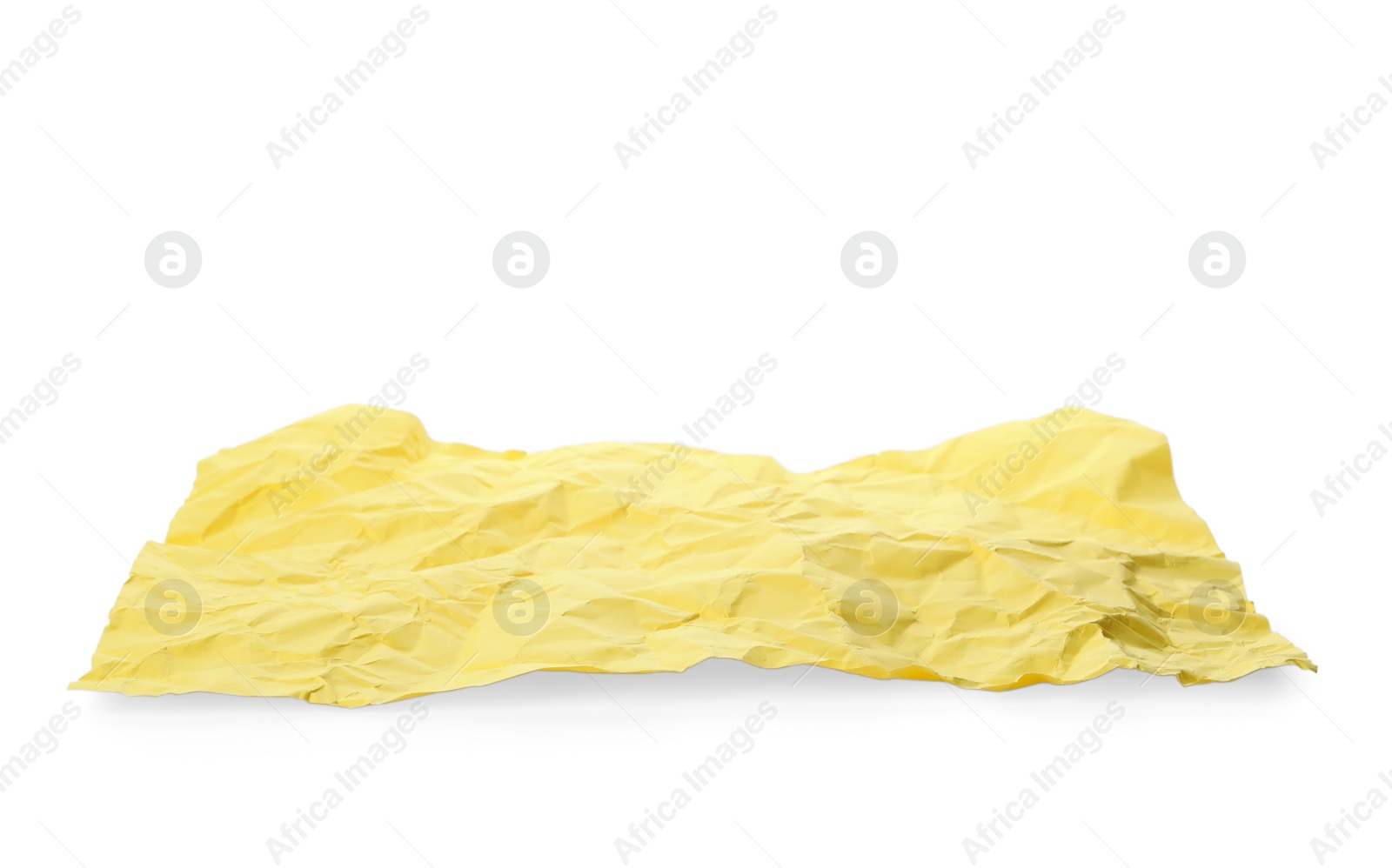 Photo of Color sheet of crumpled paper on white background