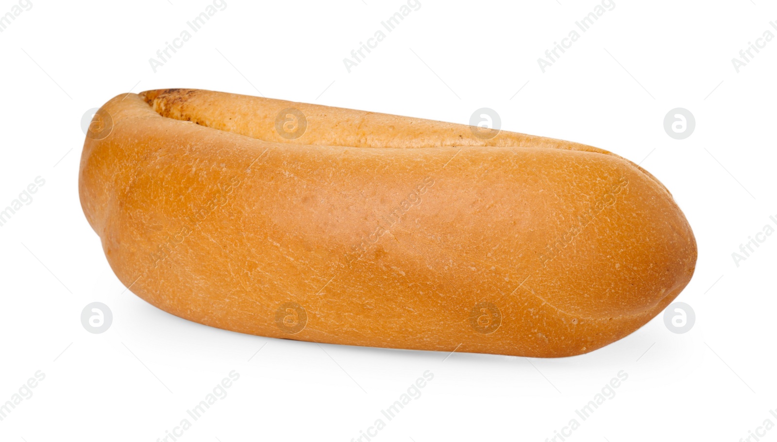 Photo of One fresh hot dog bun isolated on white