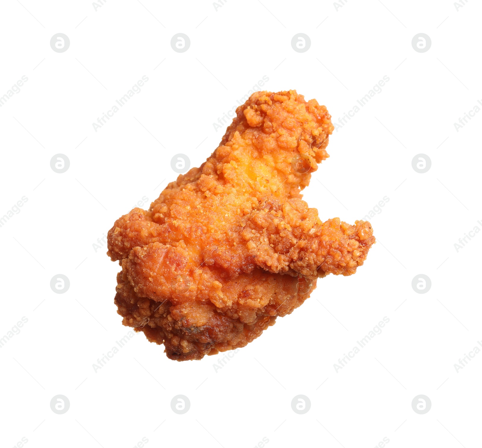 Photo of Tasty deep fried chicken piece isolated on white