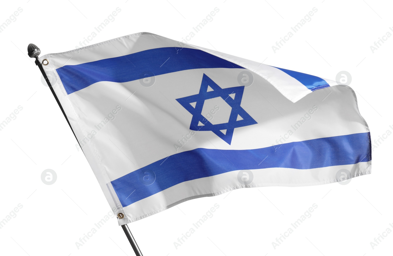 Photo of Flag of Israel isolated on white. National symbol