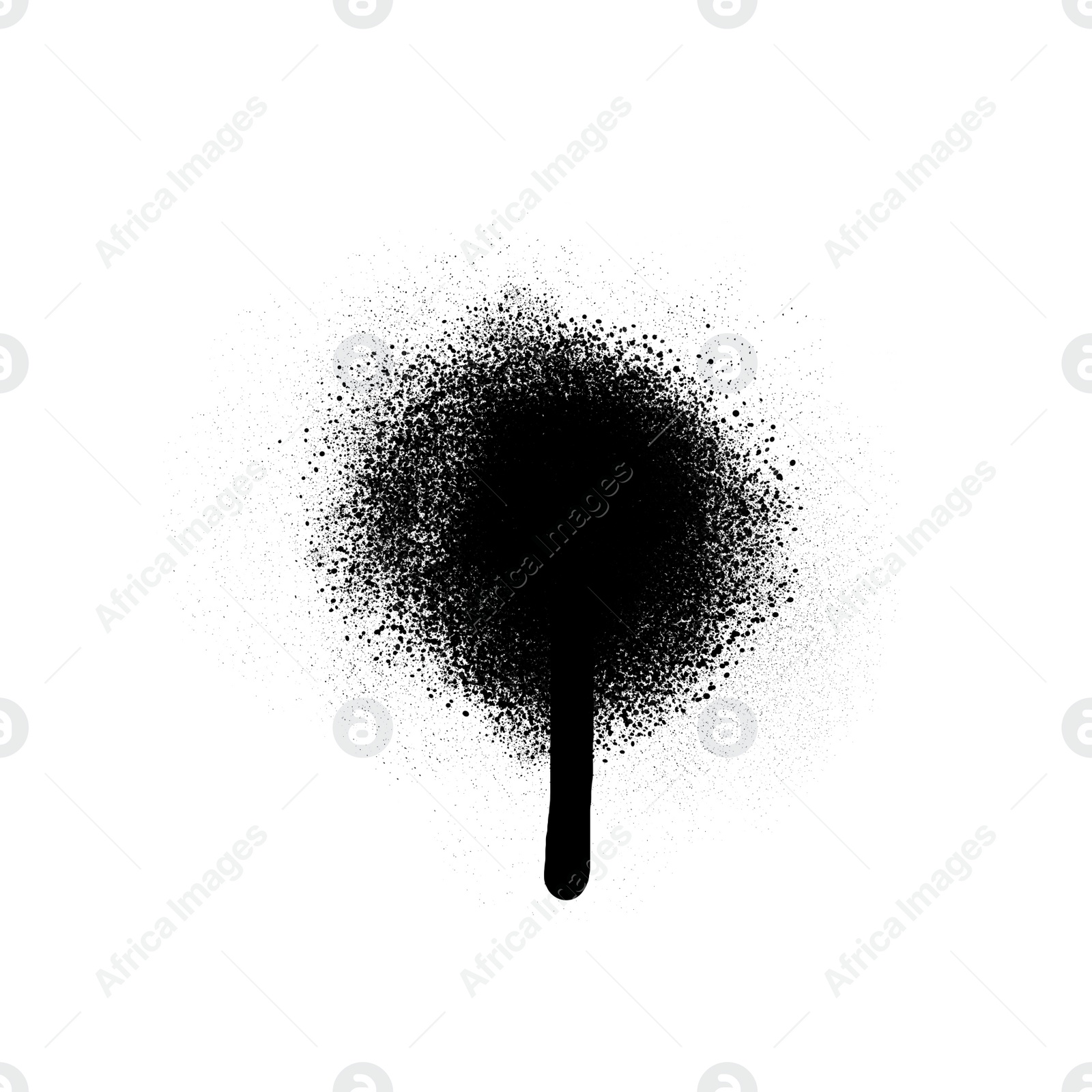 Illustration of Spot drawn by black spray paint on white background