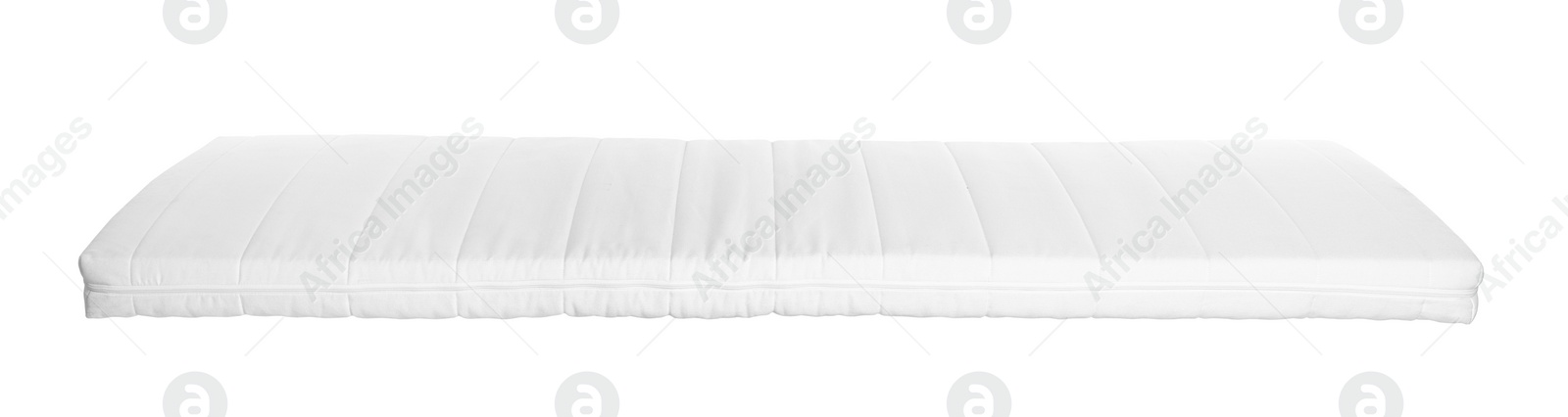 Photo of One new comfortable mattress isolated on white