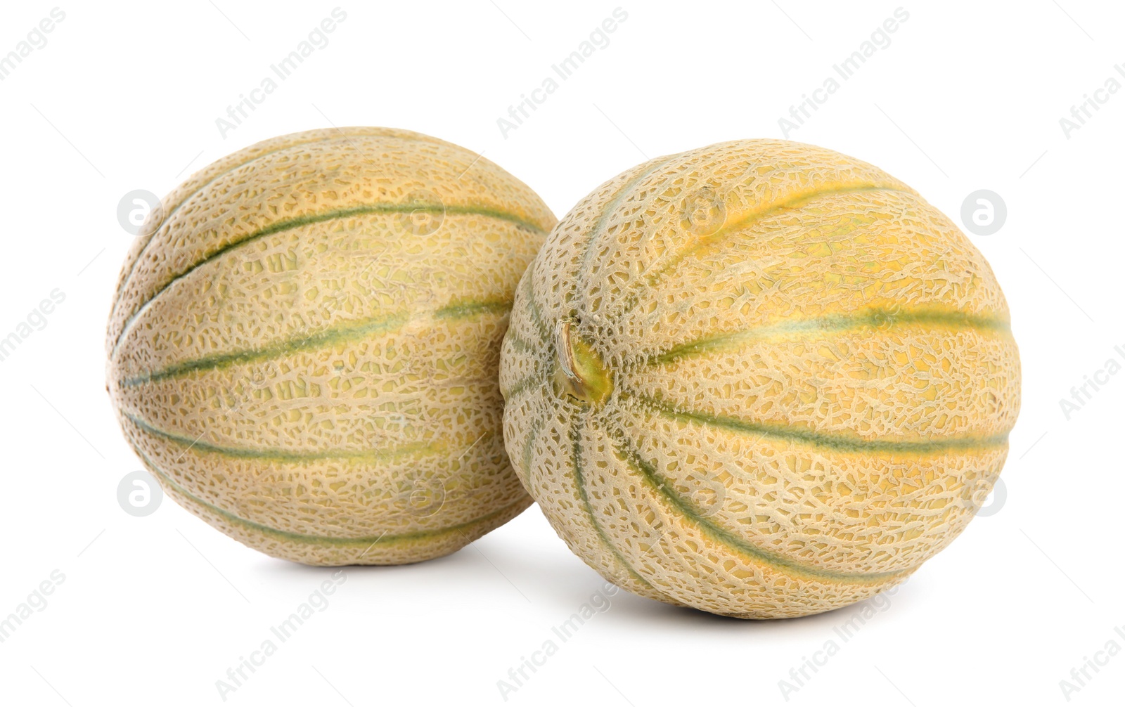 Photo of Tasty fresh ripe melons isolated on white
