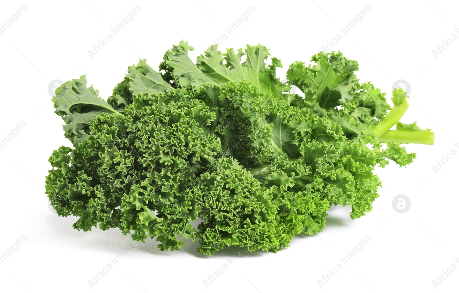 Photo of Fresh green kale leaves isolated on white