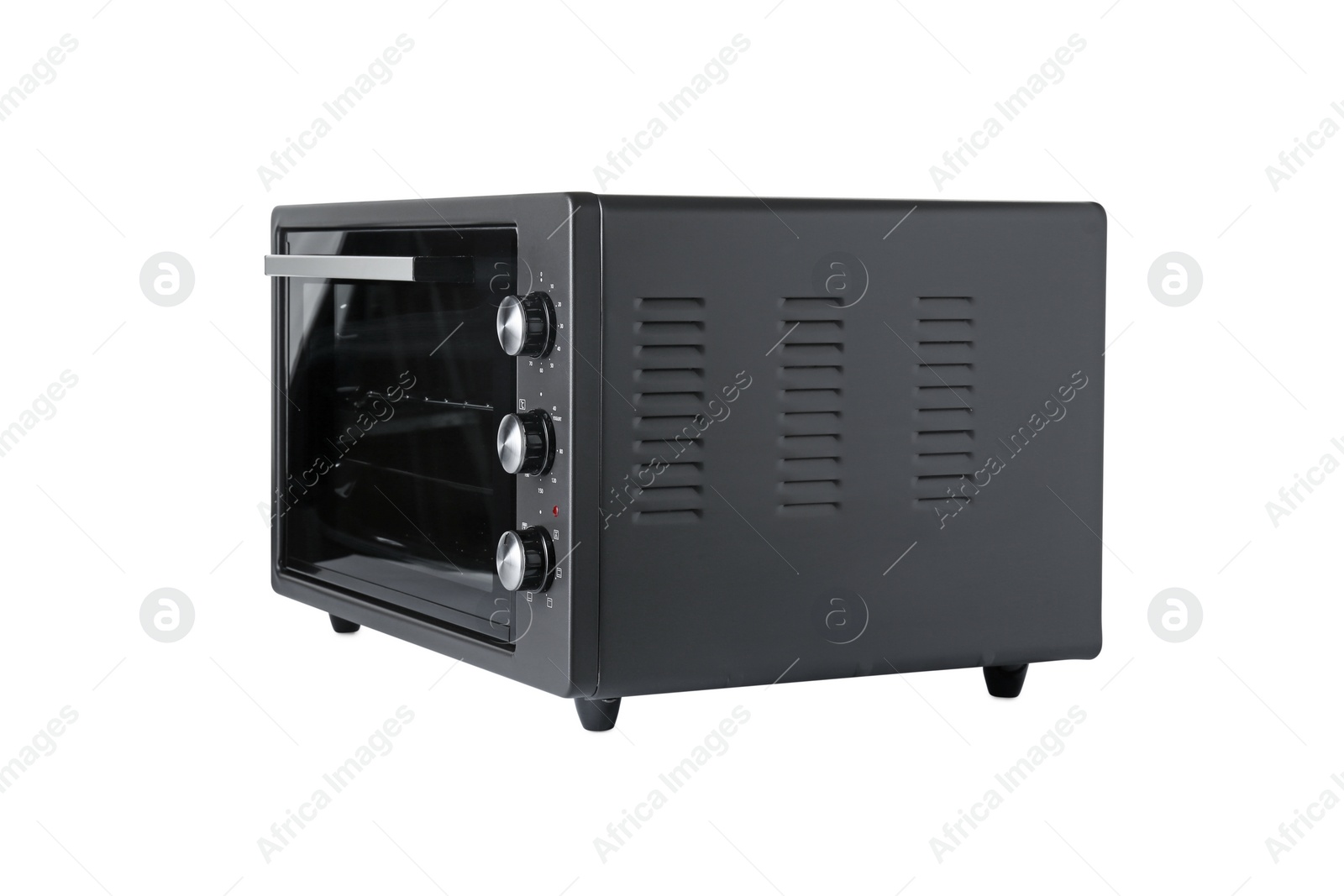Photo of One electric oven isolated on white. Cooking appliance