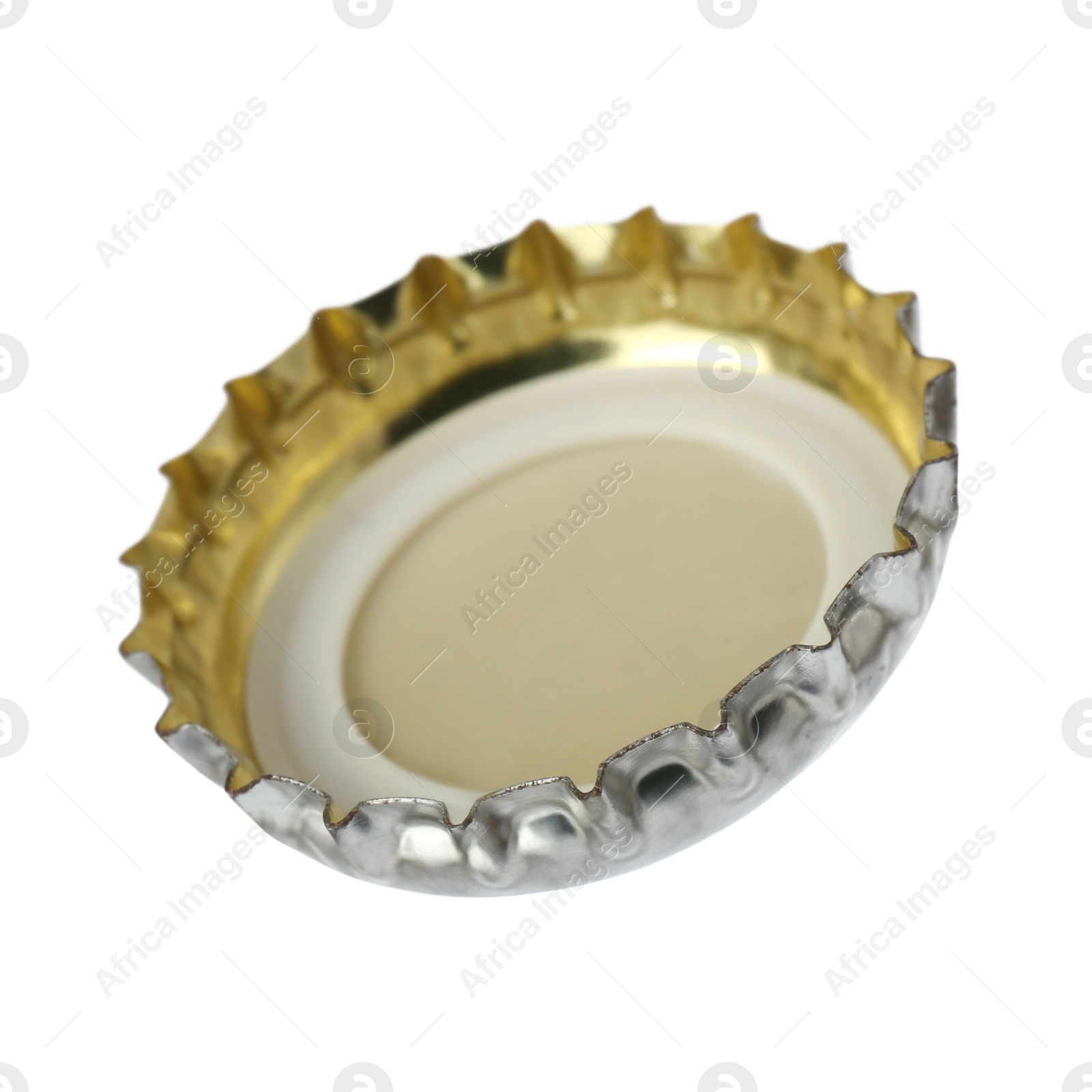 Photo of One beer bottle cap isolated on white