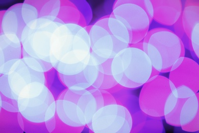 Beautiful glowing lights as background. Bokeh effect