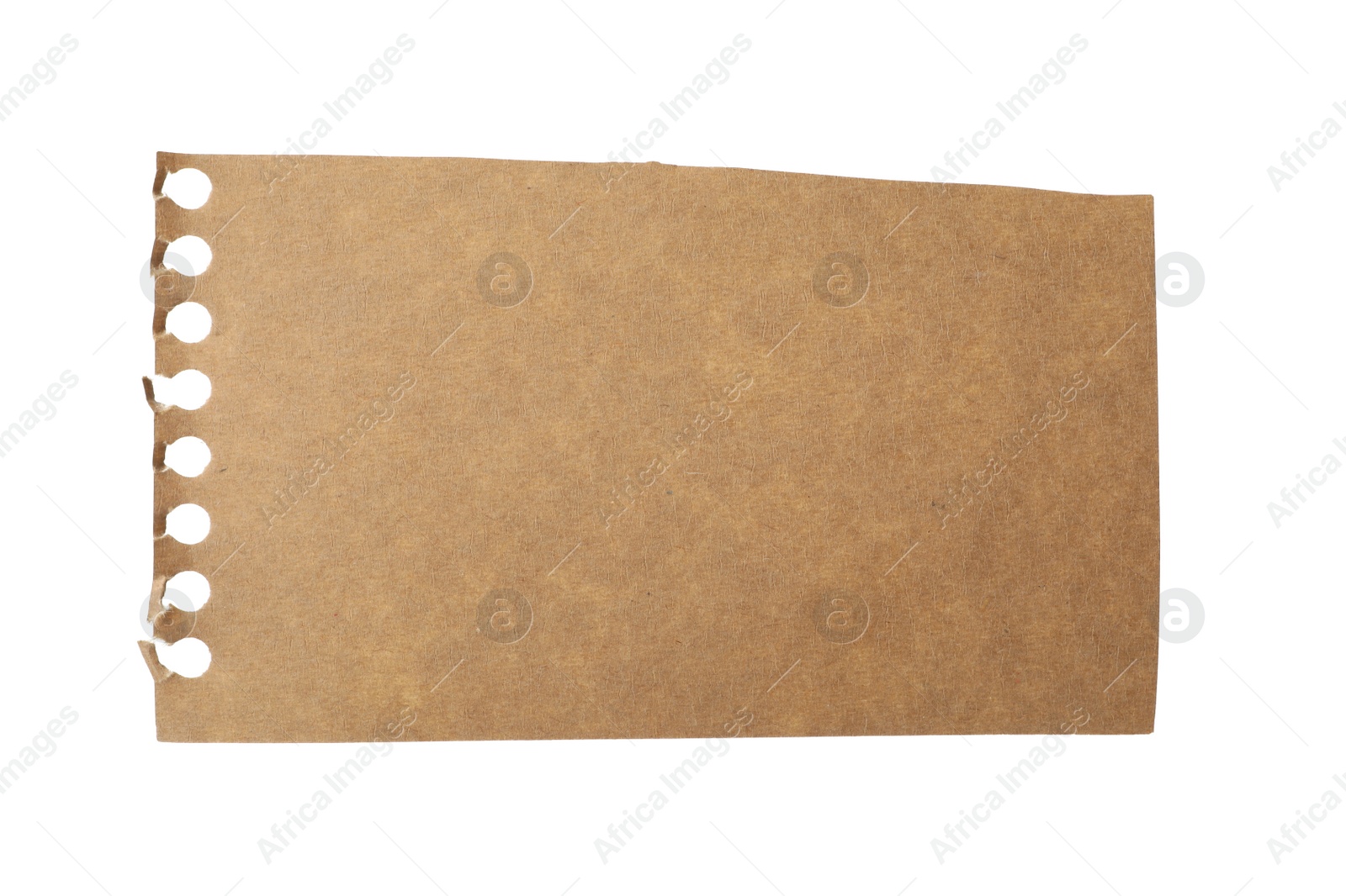 Photo of Piece of blank notebook paper isolated on white. Space for design