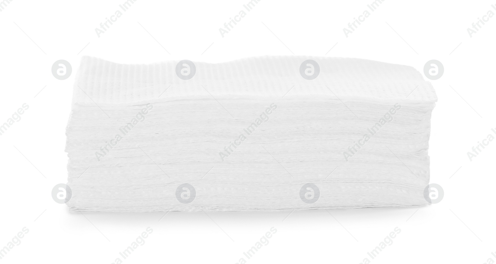 Photo of Stack of paper tissues on white background