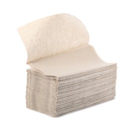 Stack of paper towels isolated on white