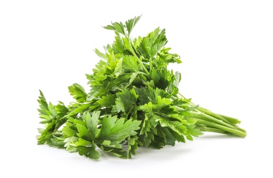 Photo of Fresh green parsley on white background