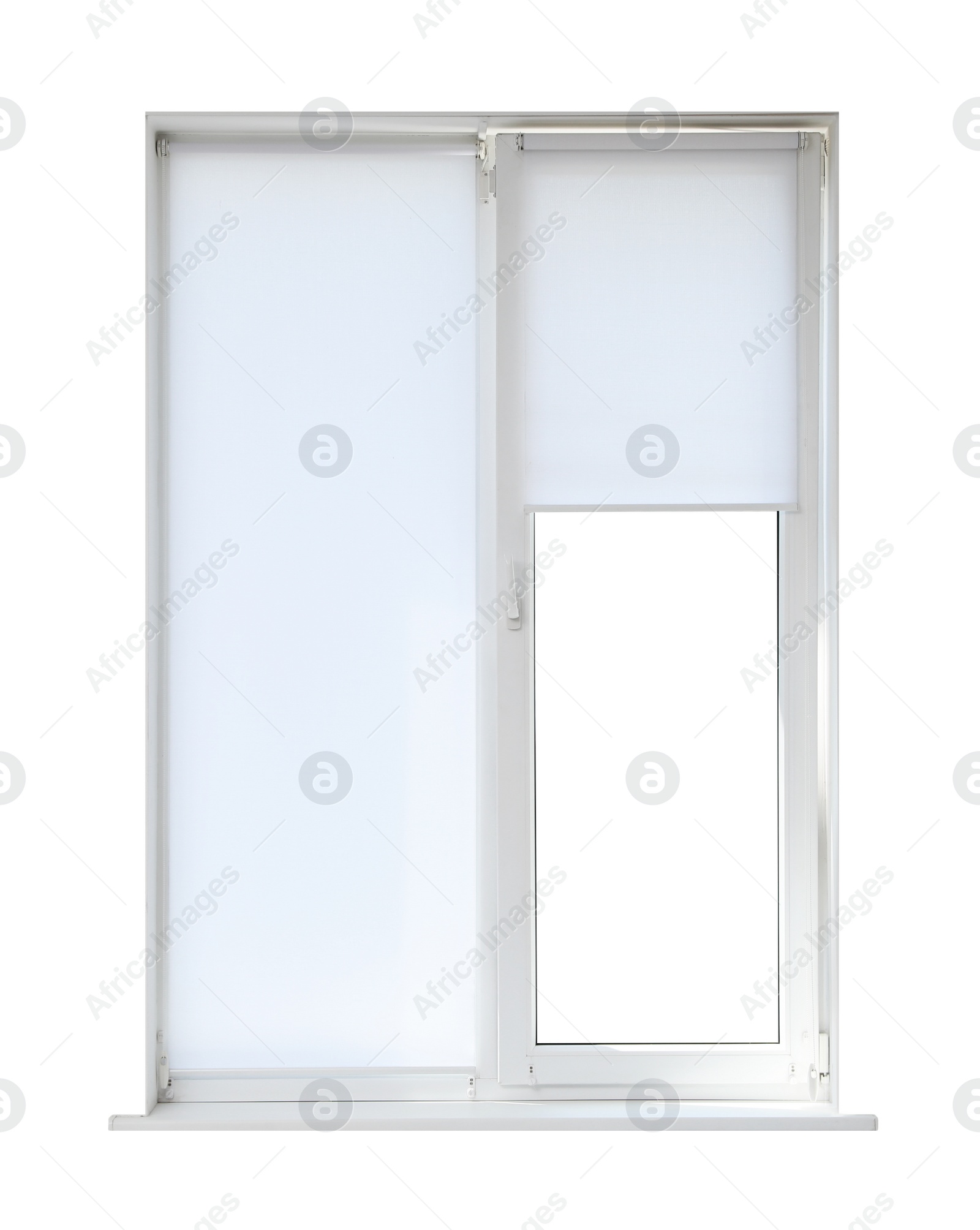 Image of Modern open plastic window on white background