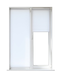 Image of Modern open plastic window on white background