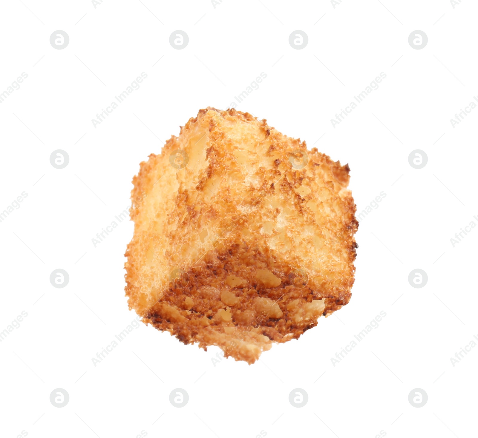 Photo of Tasty crispy fried crouton on white background